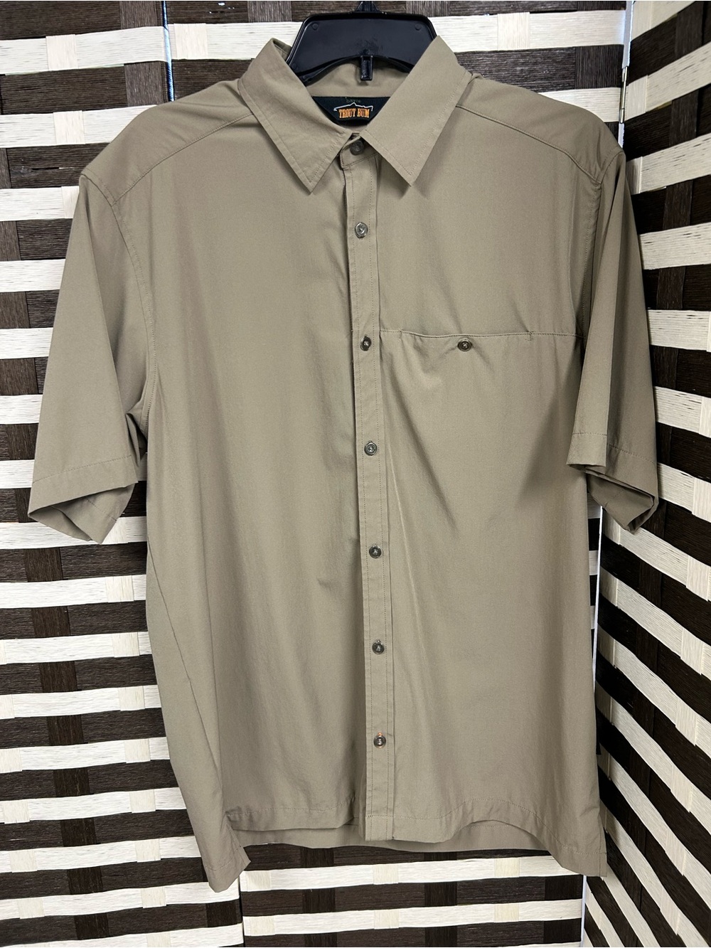 Orvis Trout Bum Mens Medium Short Sleeve Button Down Shirt Fishing Outdoor